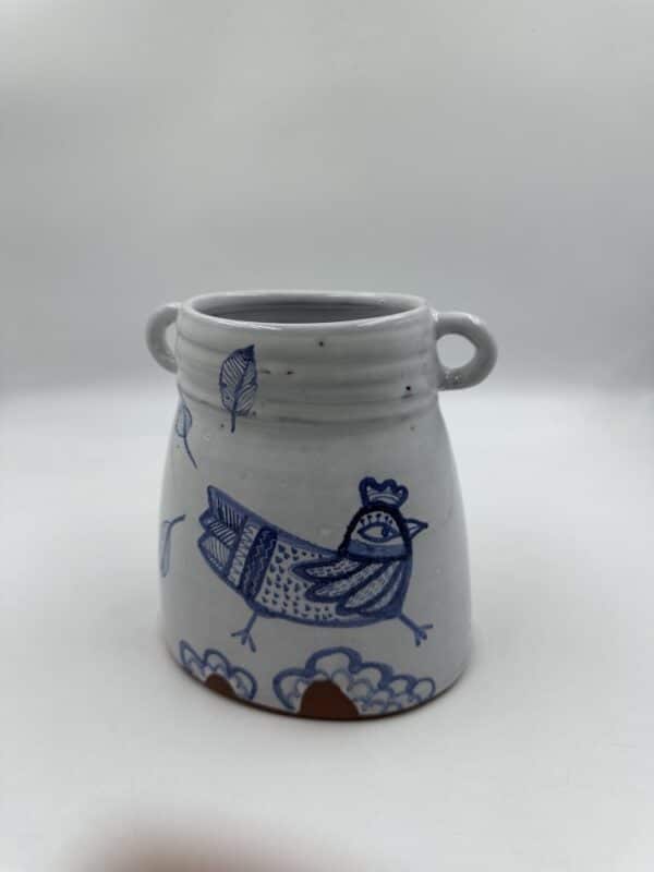 Oval Vase ‘Cheeky Chick Coming Home’ #15