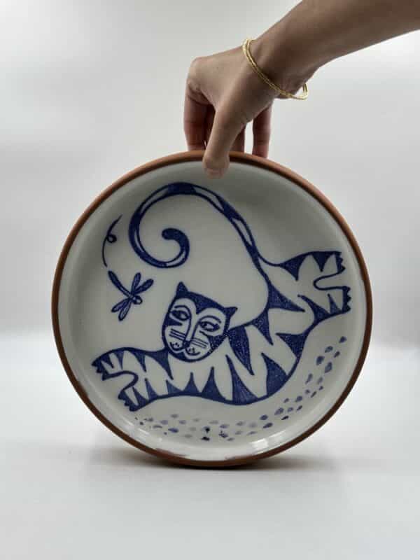 Large Platter ‘Cat and Dragonfly’