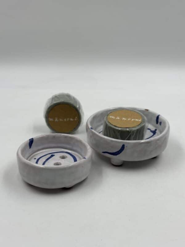 Set of 2 Soap Dishes ‘Orb’ with Soaps