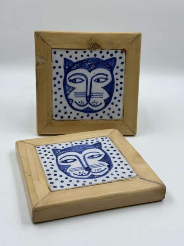 Framed Tile ‘Cat Face’