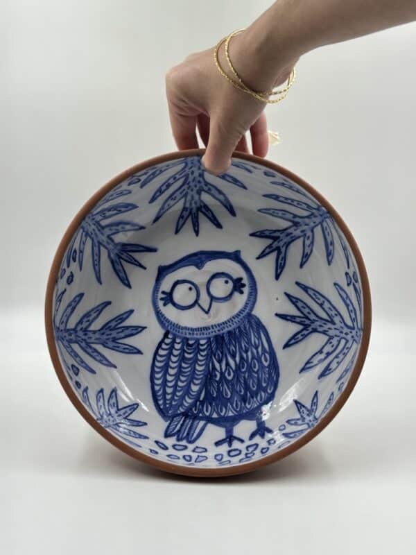 Large Serving Bowl ‘Owl in Pine Trees’ #12