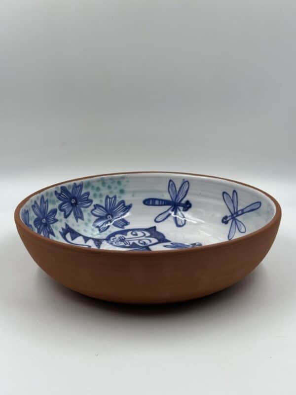 Large Serving Bowl ‘Cat and Dragonflies’ #19