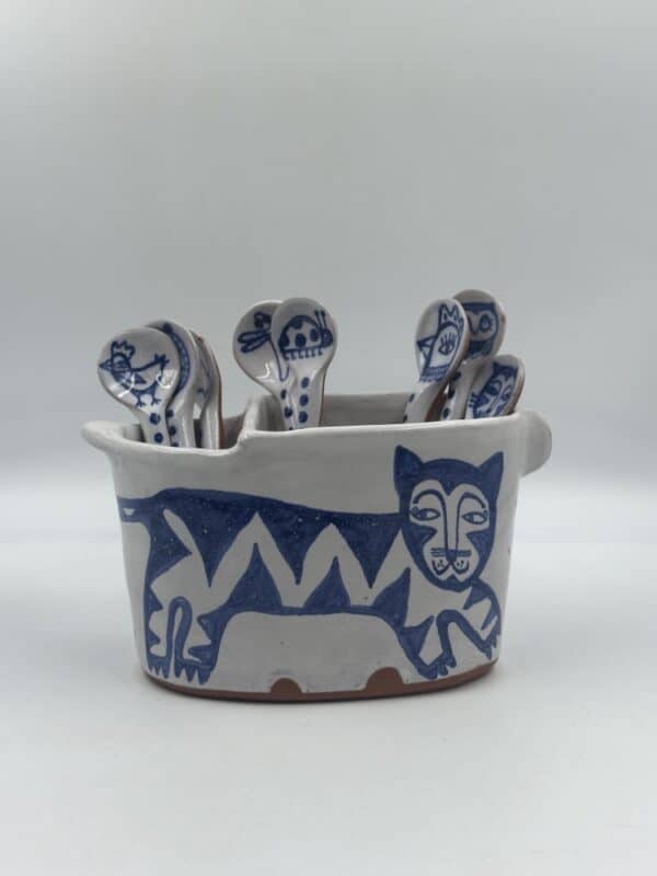 Cutlery Holder ‘Cat and Dragonfly’ #11