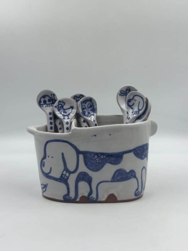Cutlery Holder ‘Dog and Roses’ #15