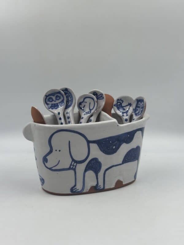 Cutlery Holder ‘Dog and Sunflowers’ #2