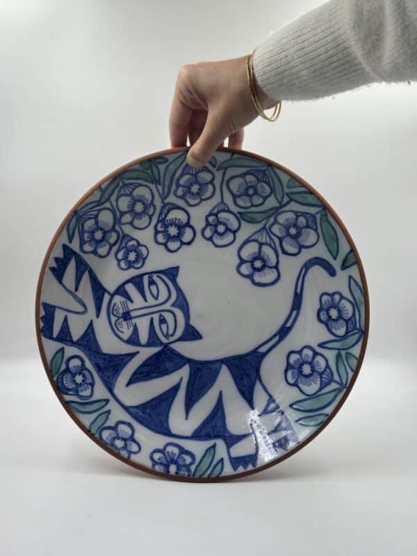 Wall Platter ‘Cat in Flowers’ #11