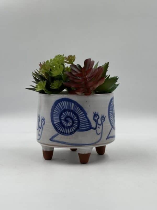 Plant Pot ‘Stripy Snails’ #3 (sold individually)